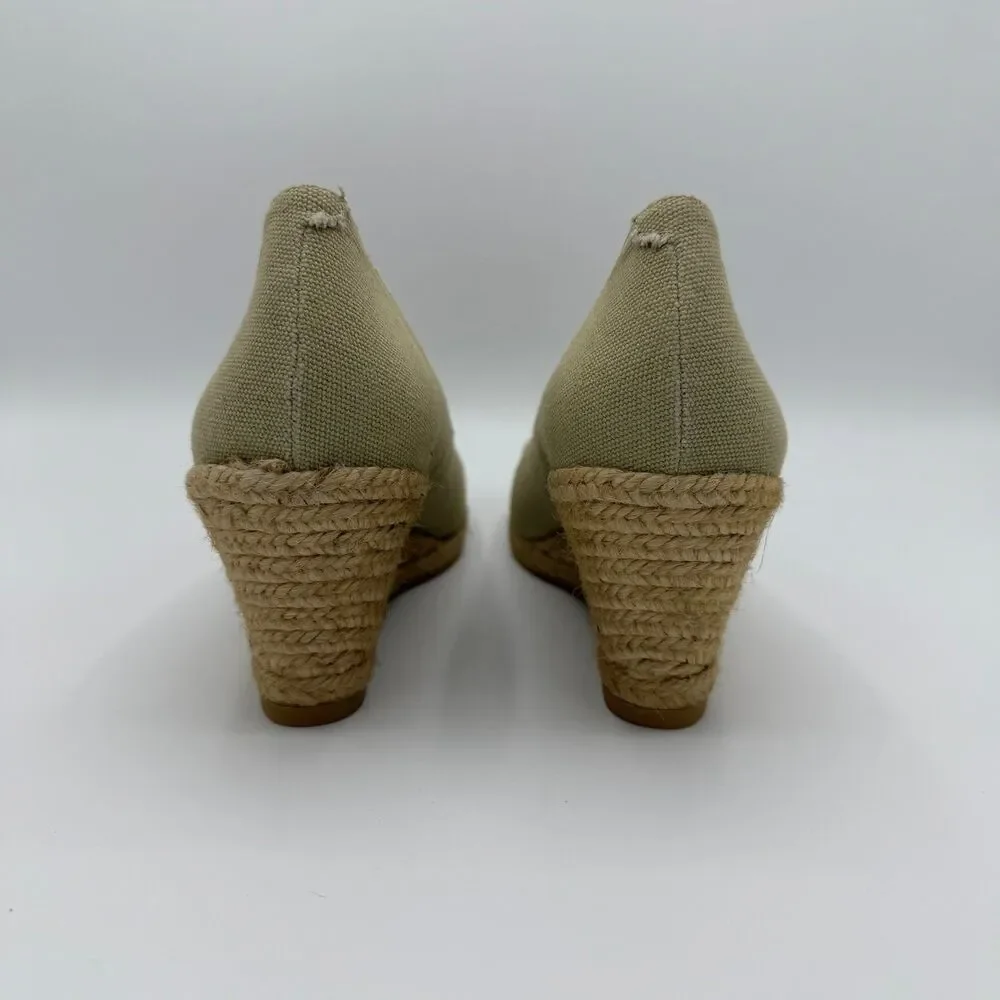 Viscata Barcelona Sand Roses Canvas Wedge Espadrilles Size EU 39 / US 8